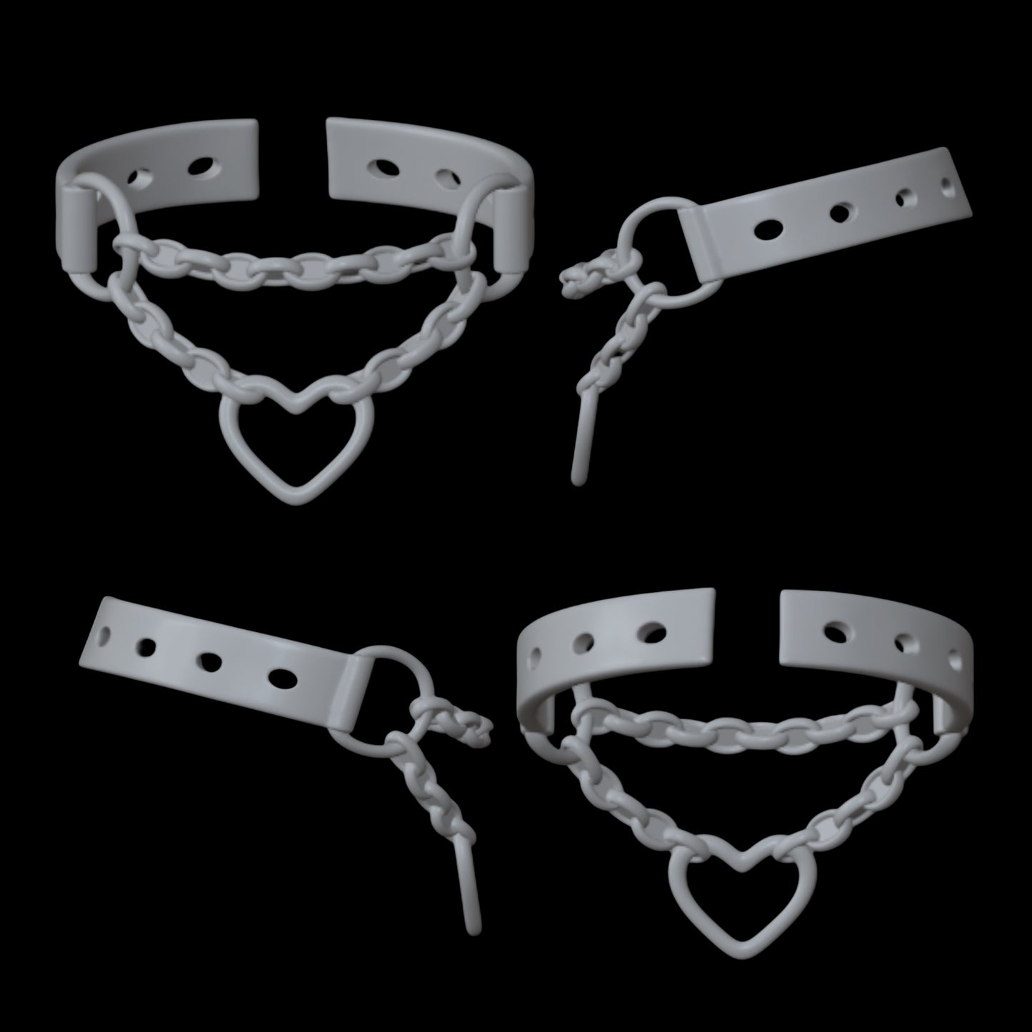 Luna Bones Heart Chained Choker