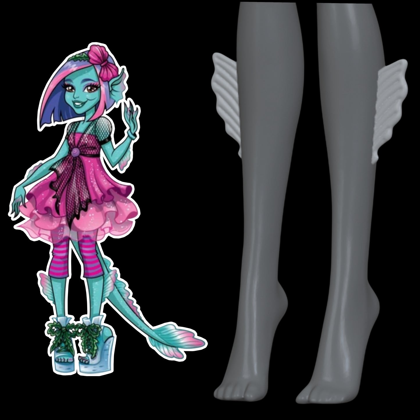 Grimmily Anne Leg Fins Set