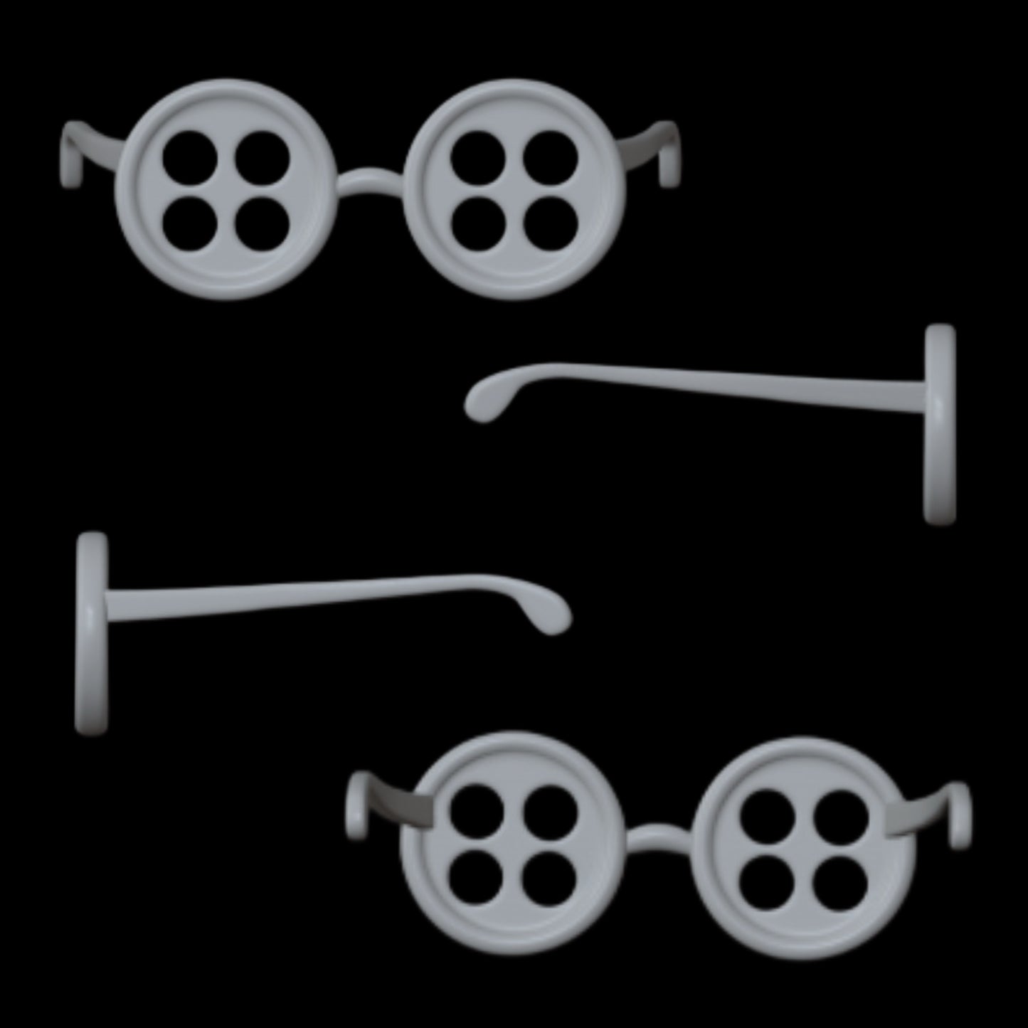 Skullector Inspired Coraline Button Glasses