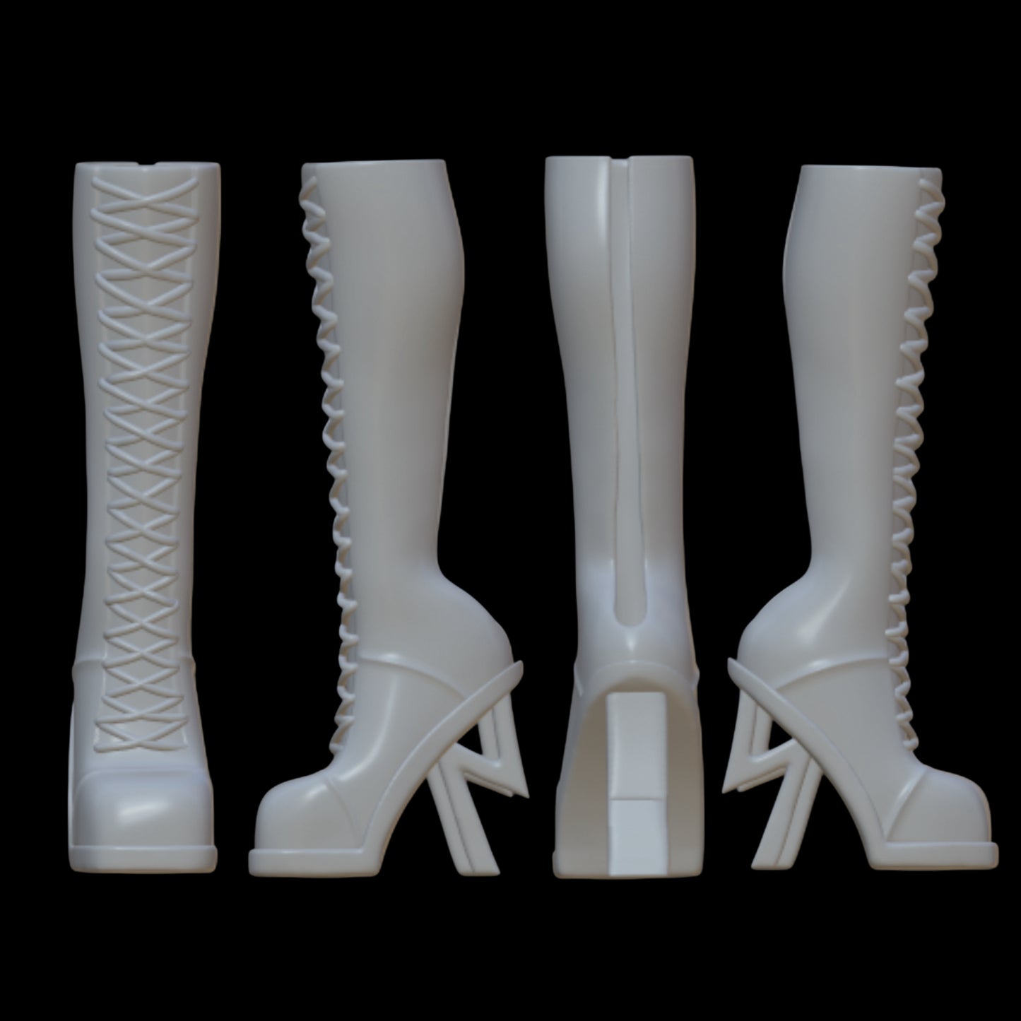 Lightning Bolt Heeled Boots