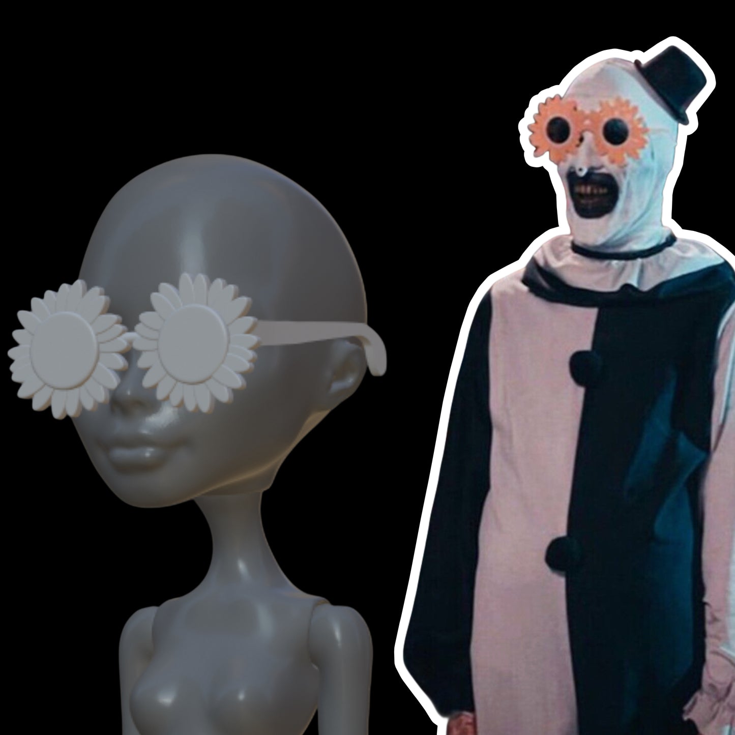 Skullector Inspired Art The Clown Sunflower Sunglasses