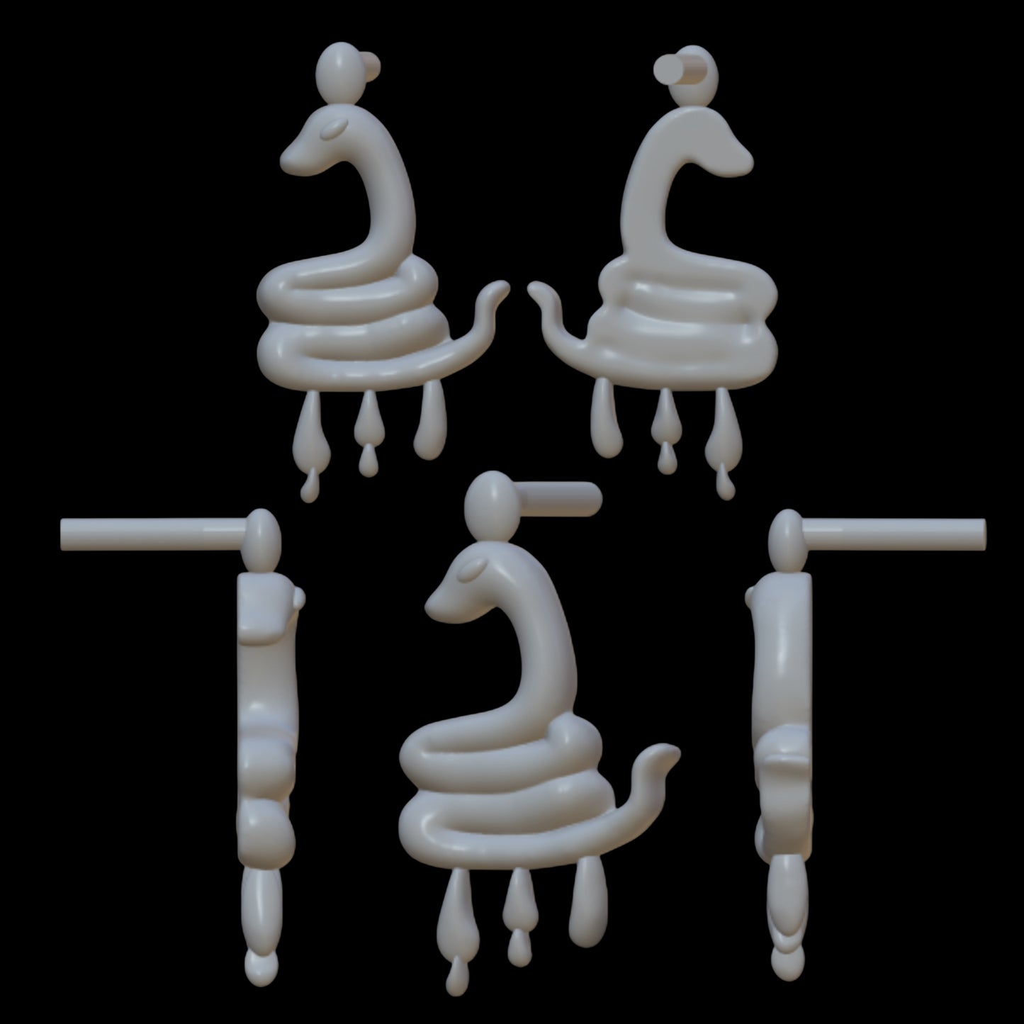 Mummy Snake Earrings