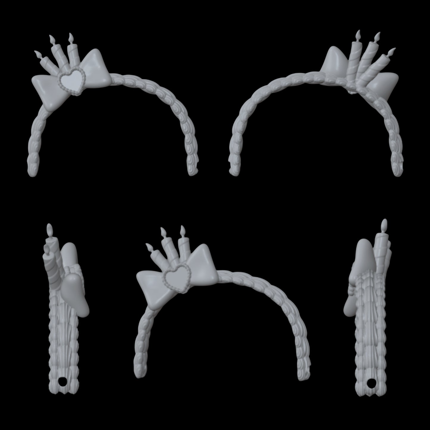 Luna Bones Scary Sweet Birthday Heart Candle Headband