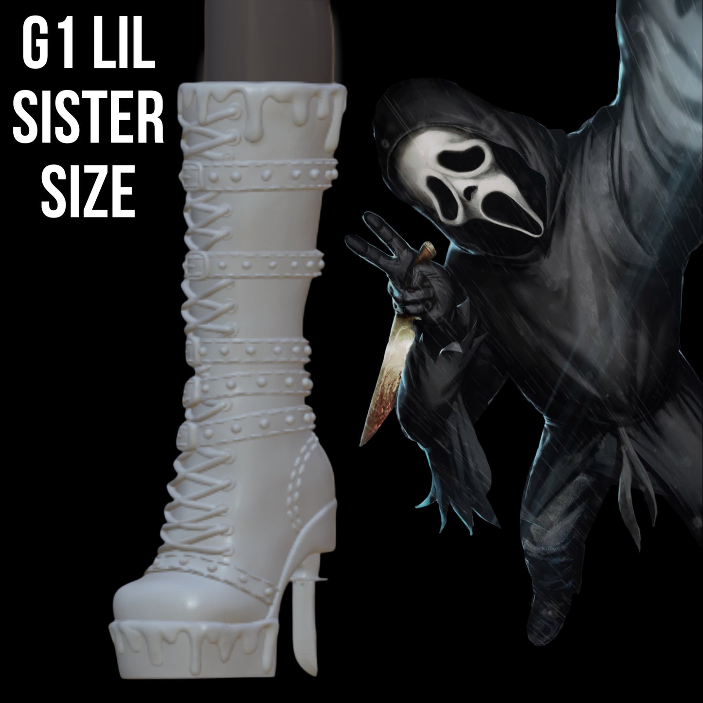 Skullector Inspired Scream Ghostface Boots