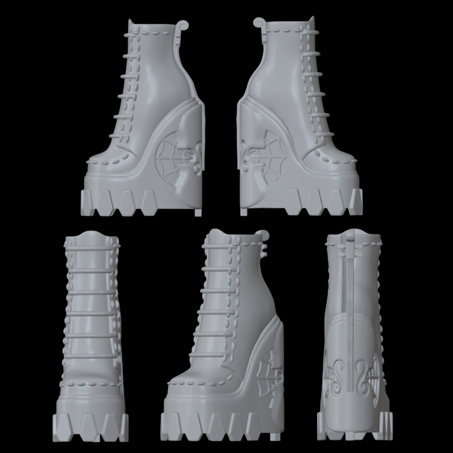 Skullector Wednesday Addams Inspired Cello Shoes