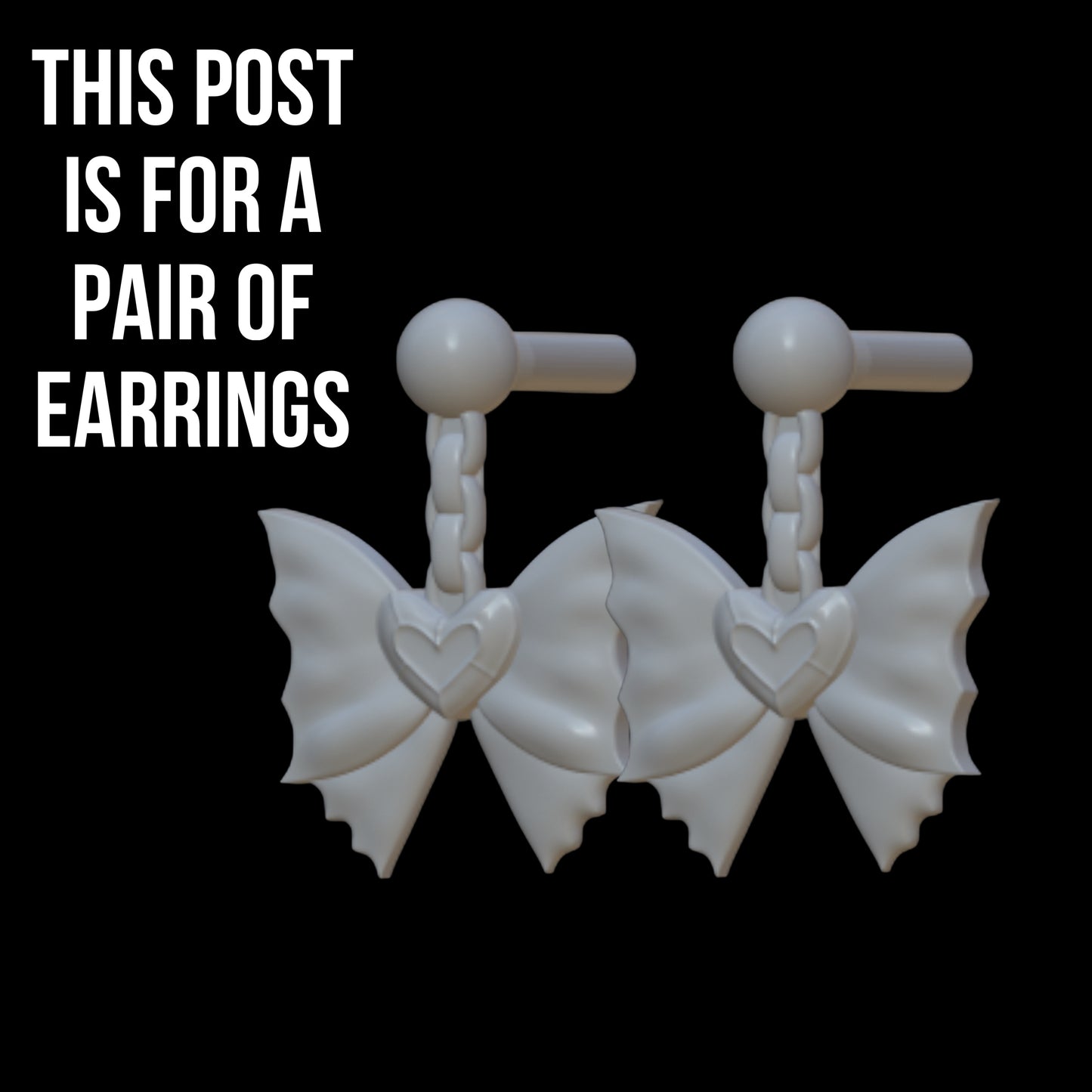 Heart Bow Earrings