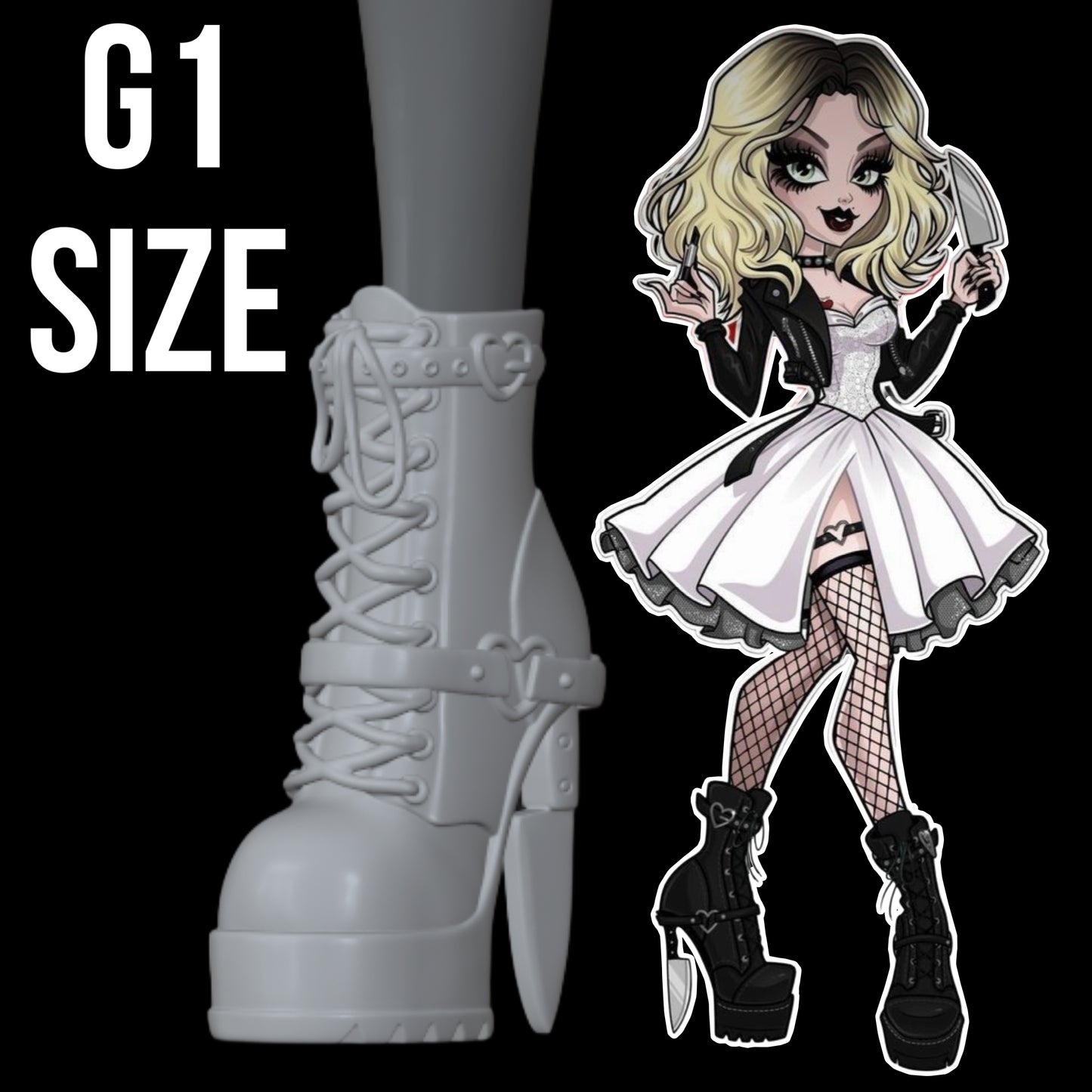 Skullector Tiffany Valentine Inspired Knife Shoes