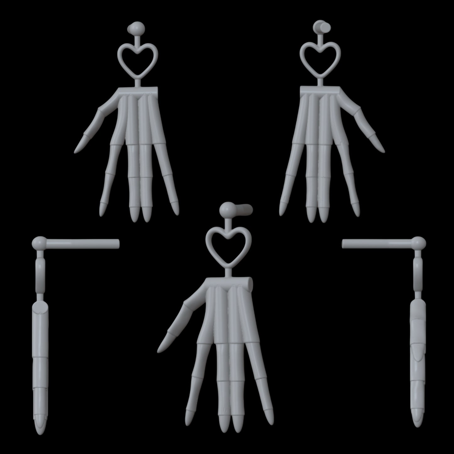 Luna Bones Heart Skeleton Hands Earrings