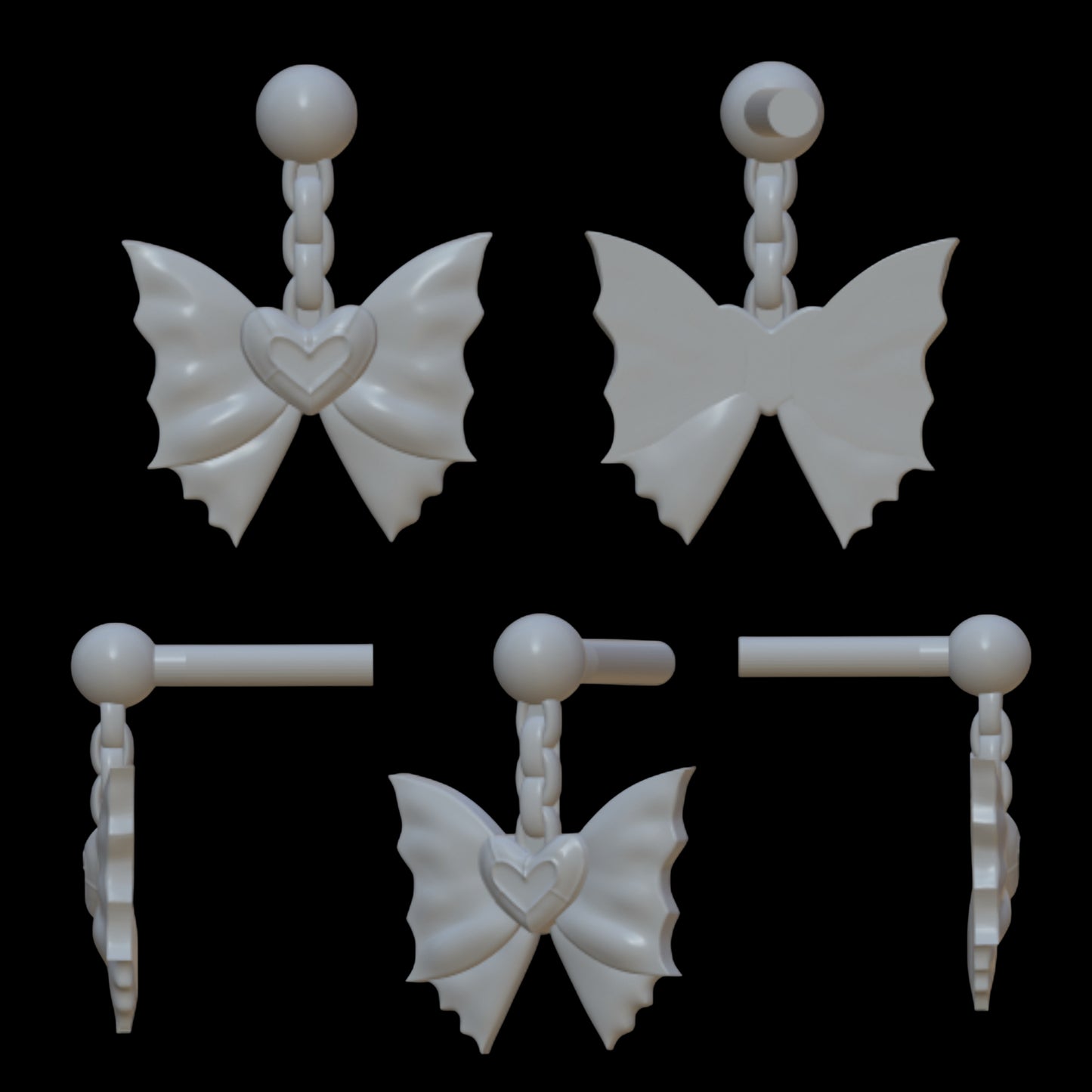 Heart Bow Earrings
