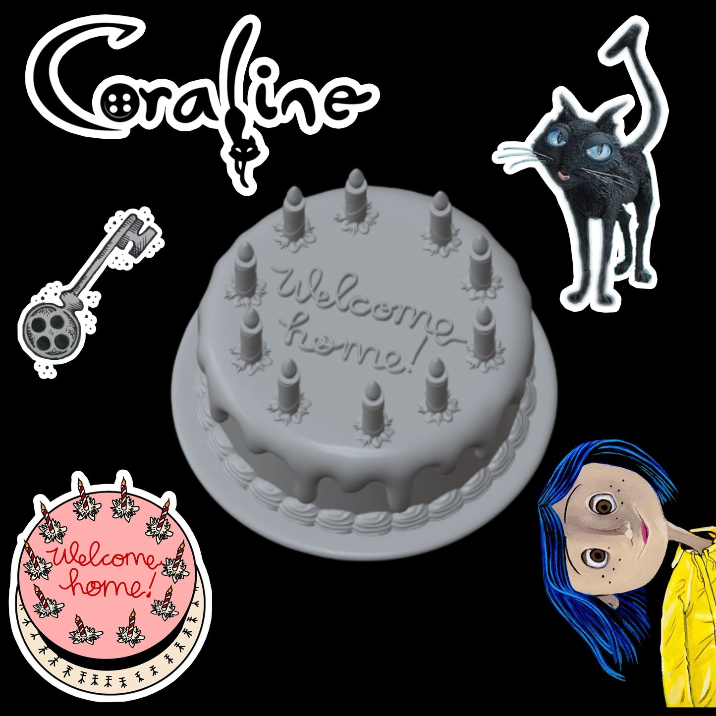Skullector Inspired Coraline Cake Accessory
