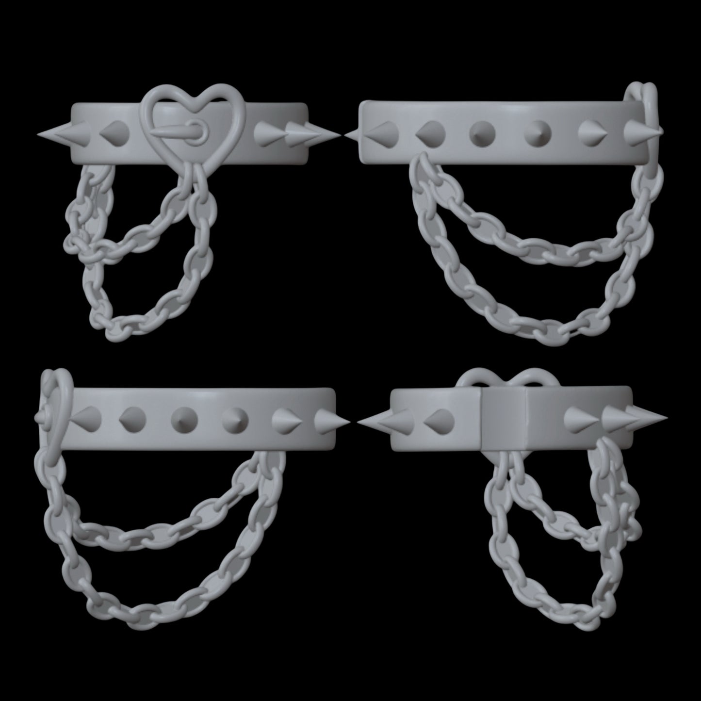 Luna Bones Spiked Heart Leg Accessory