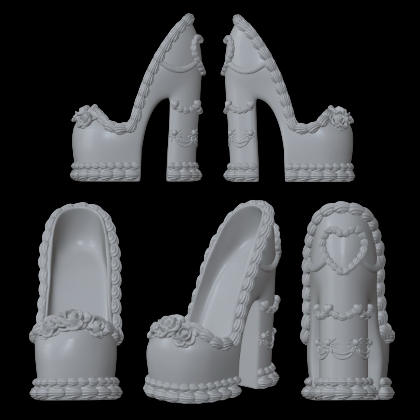 Luna Bones Scary Sweet Birthday Vintage Cake Shoes