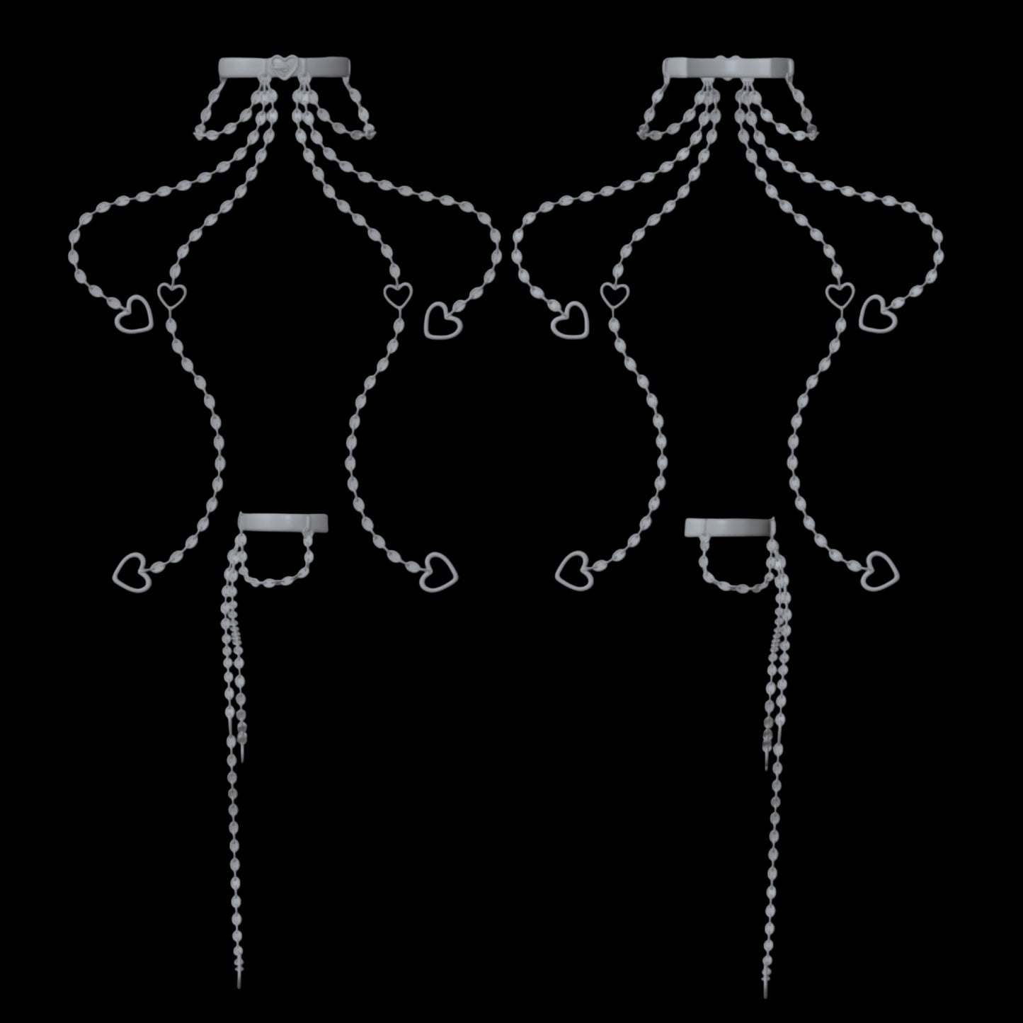 Luna Bones Haunted Inspired Heart Chained Belt