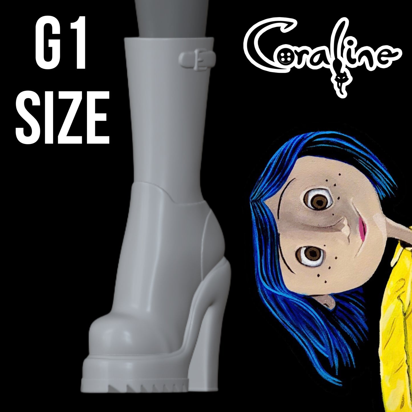 Skullector Inspired Coraline Rainboots