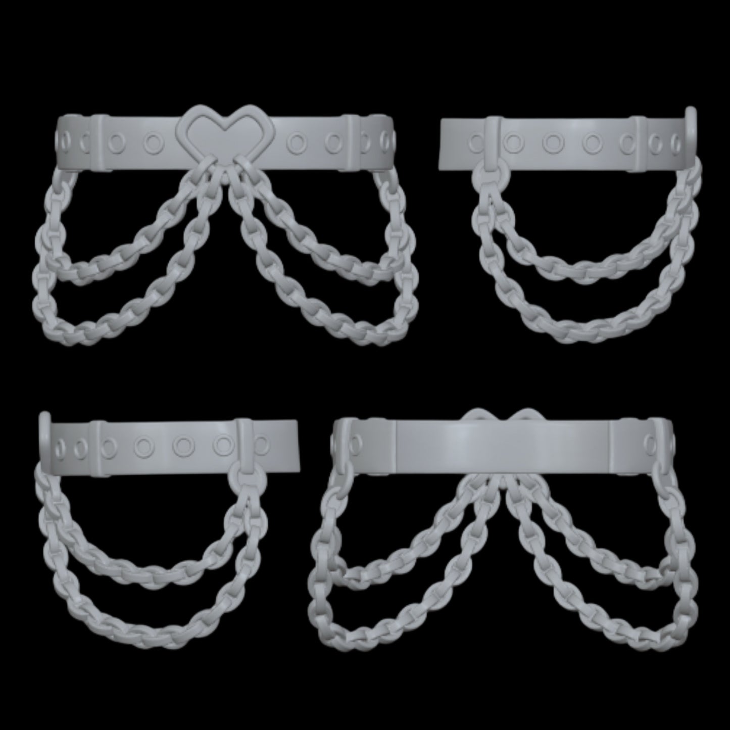Luna Bones Heart Chain Belt