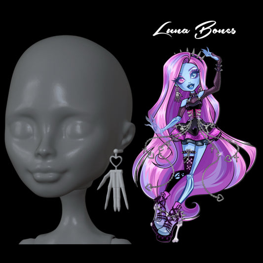 Luna Bones Heart Skeleton Hands Earrings