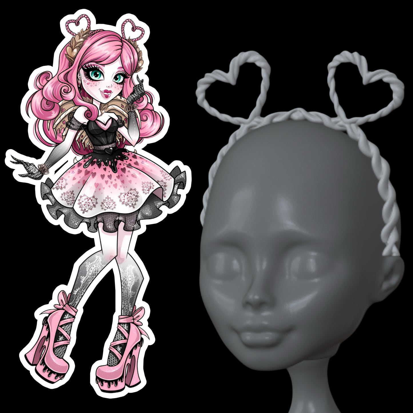 CA Cupid Double Heart Headband