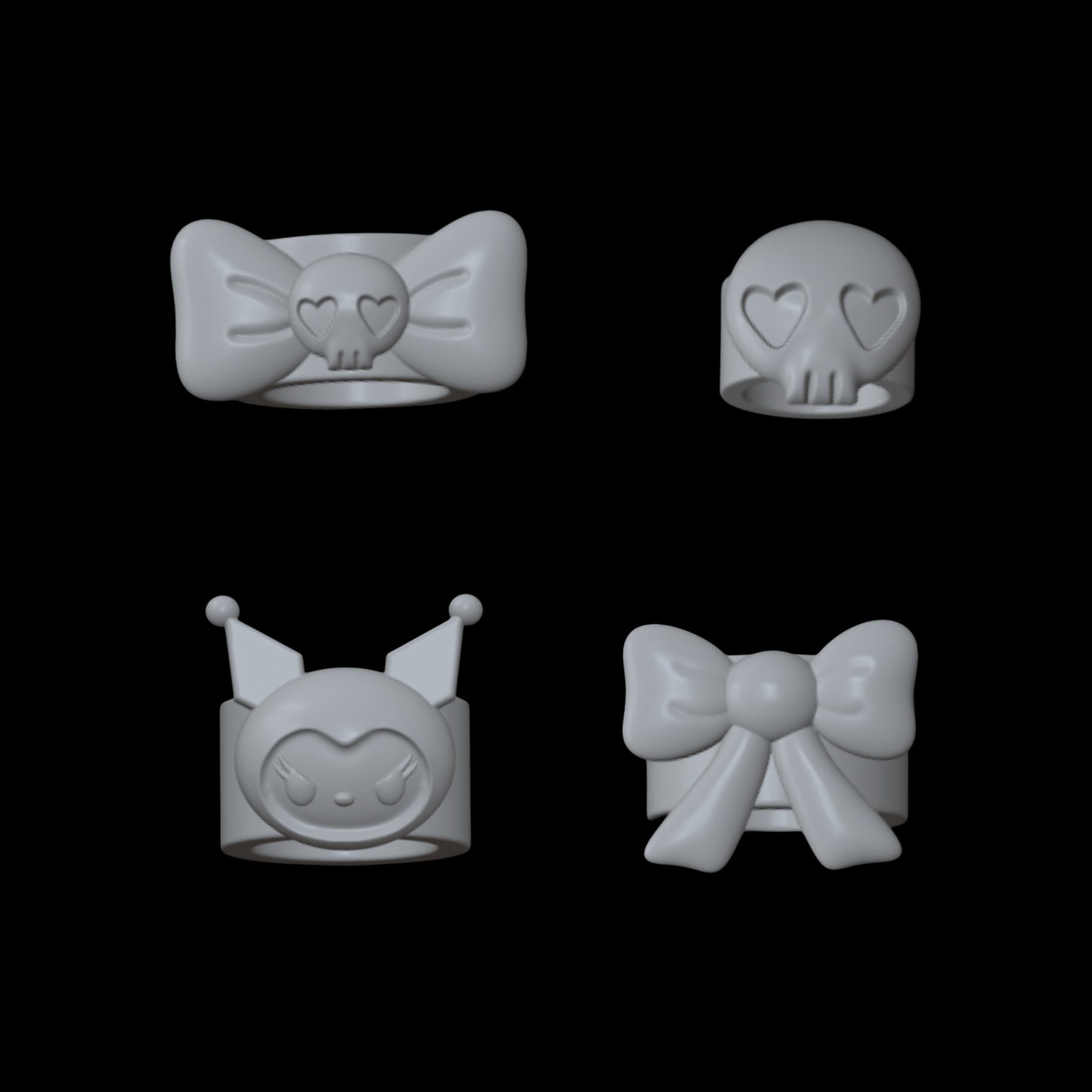 Kuromi Rings Set