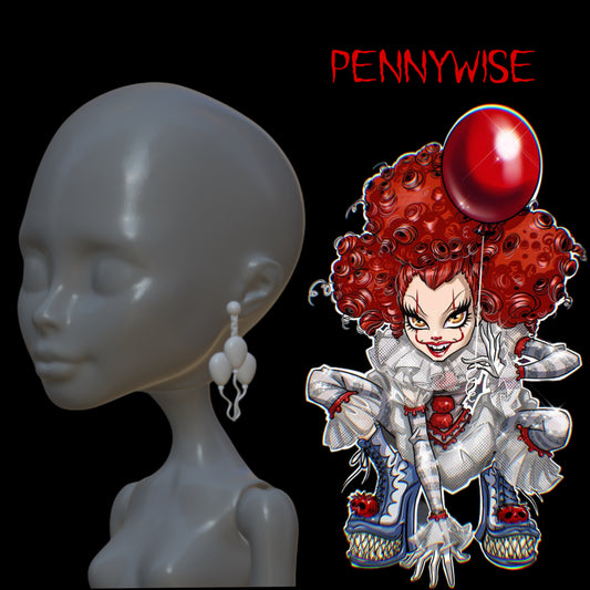Skullector Pennywise Inspired Balloon Earrings