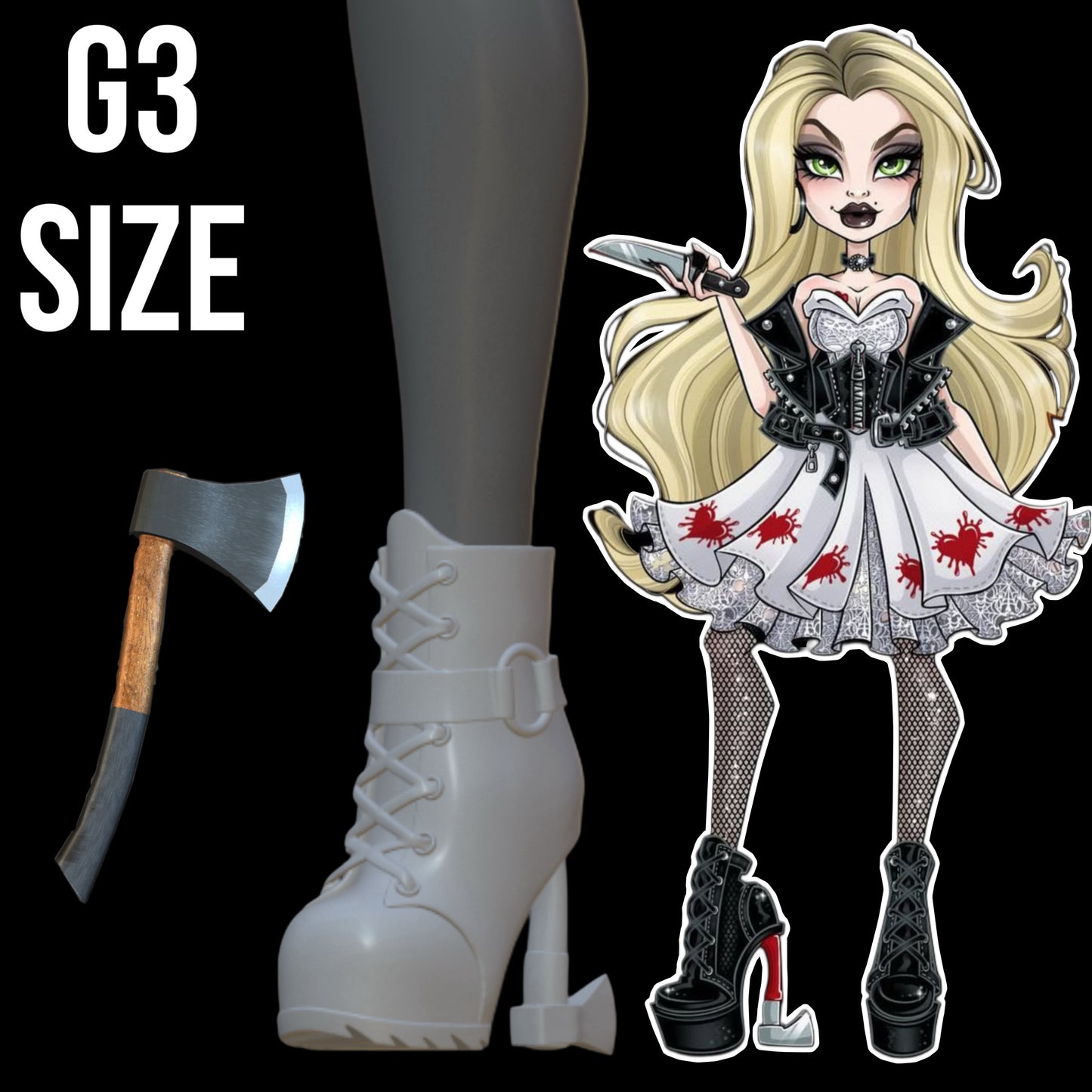 Skullector Tiffany Valentine Inspired Axe Shoes