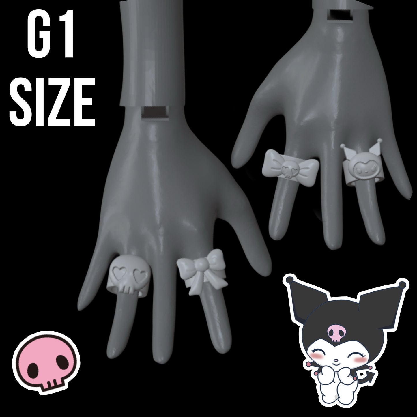 Kuromi Rings Set