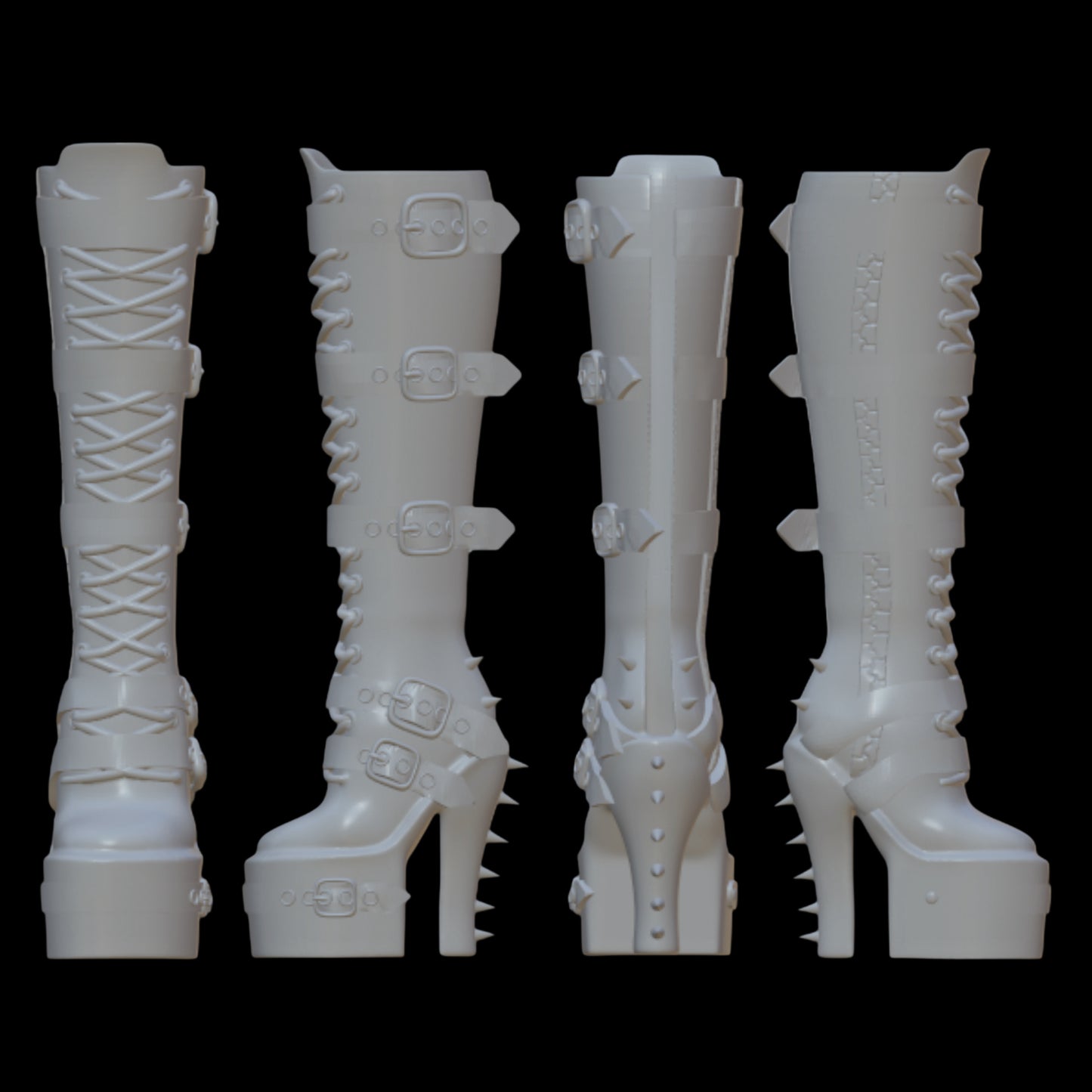 Goth Inspired Spiked Boots