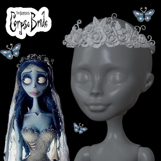 Skullector Corpse Bride Emily Inspired Flower Headpiece